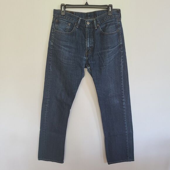 Men's Levi's 505 Regular Fit Straight Leg Jeans - 33 x 34 - Classic Blue Denim - Picture 1 of 10